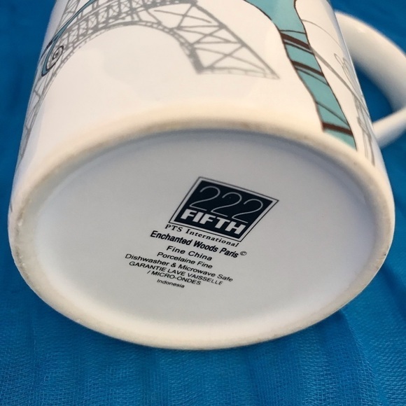 NWOT - Enchanted Woods 222 Fifth Mug Cartoon Style French Owls & Paris Skyline - Picture 8 of 16